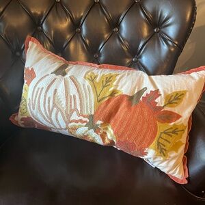 Devi Designs Pumpkin Cotton Linen Accent Pillow